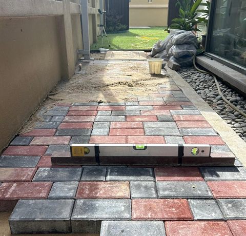 Interlocking paver walkway installation — Landscape Build by Tanaman Garden Co.